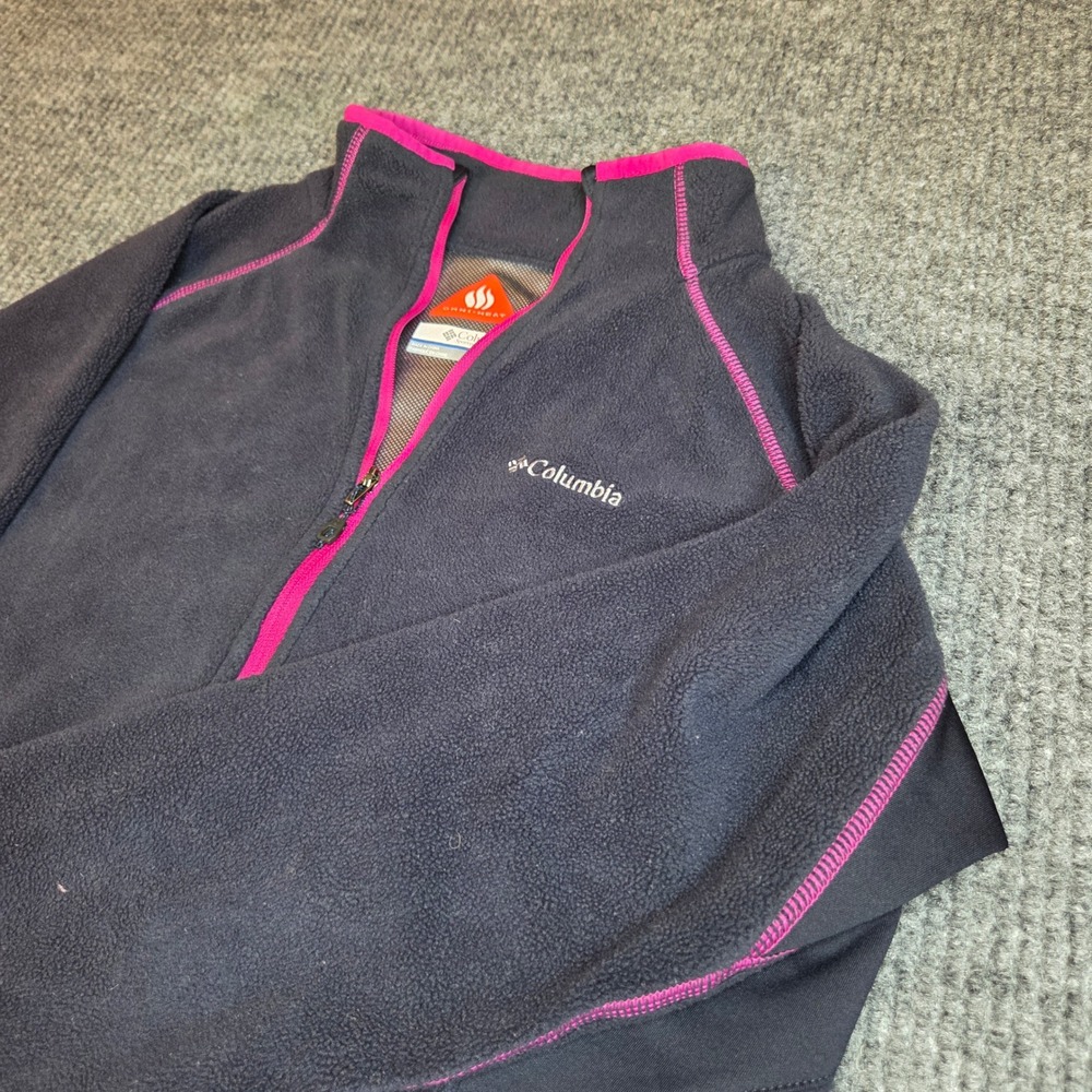 Columbia Omni‎ Heat Fleece Jacket Dark Gray Pink Trim Women's M